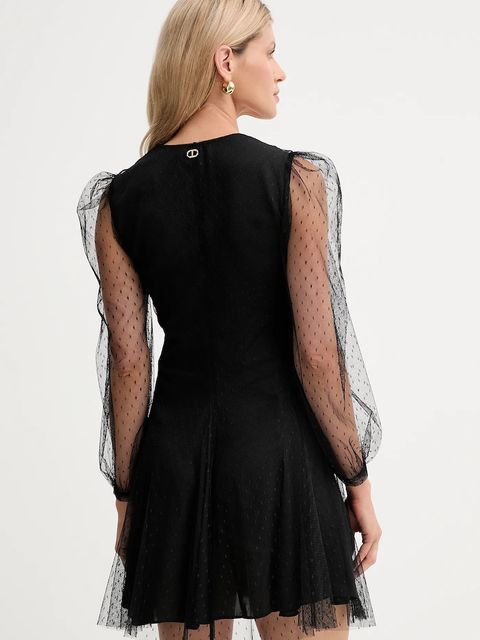 Twinset sukienka kolor czarny mini rozkloszowana 252TP2651