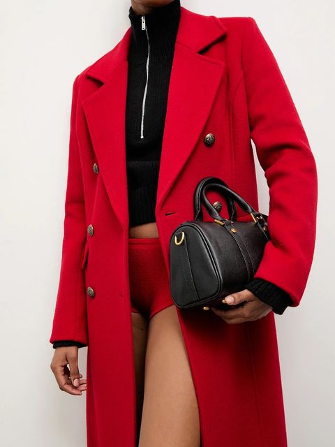 Answear.LAB płaszcz wełniany kolor czerwony przejściowy dwurzędowy