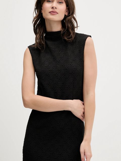 HUGO sukienka kolor czarny maxi dopasowana 50550118