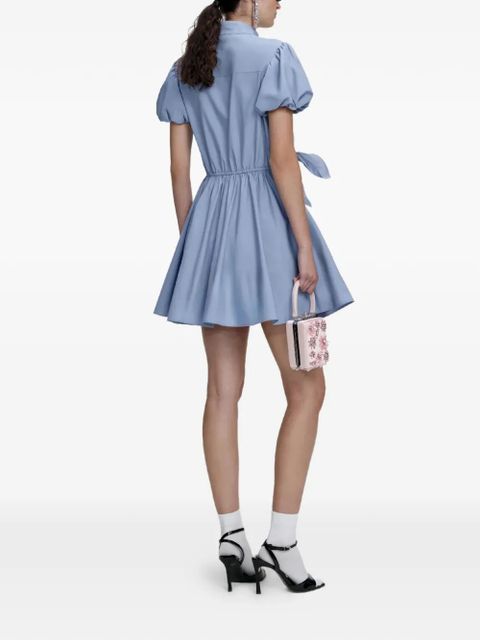 Self-Portrait puff-sleeve mini dress - Blue