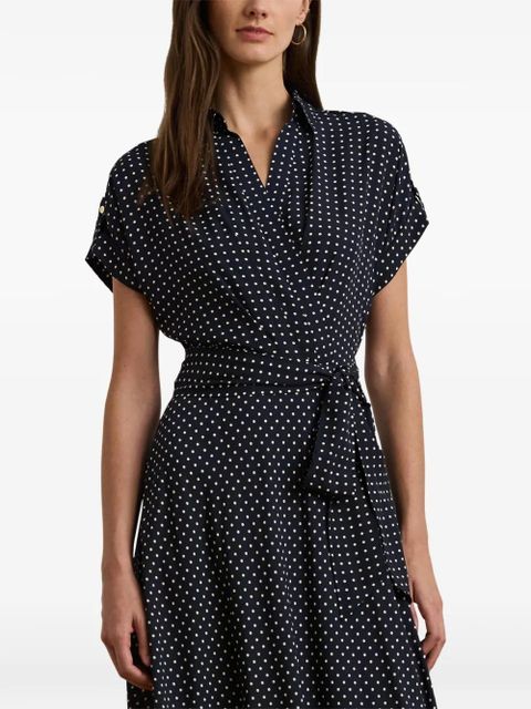Lauren Ralph Lauren polka dot wrap-style midi dress - Blue - zdjęcie produktu nr 2