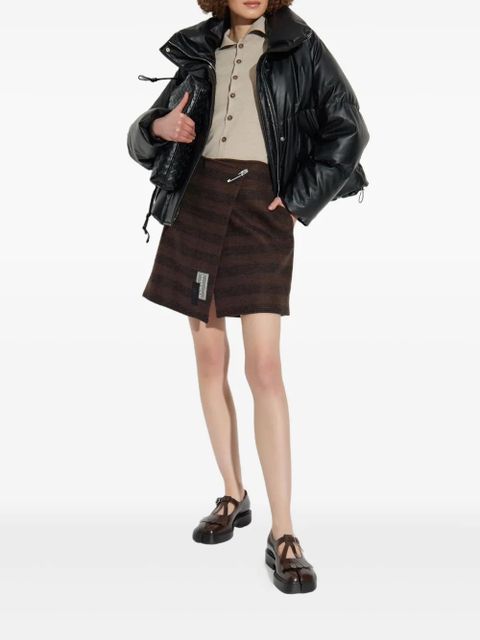 MM6 Maison Margiela asymmetric striped miniskirt - Brown - zdjęcie produktu nr 2