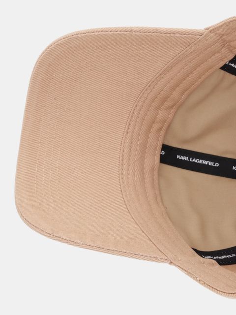 Karl Lagerfeld czapka z daszkiem bawełniana K/AUTOGRAPH kolor beżowy B1W33010