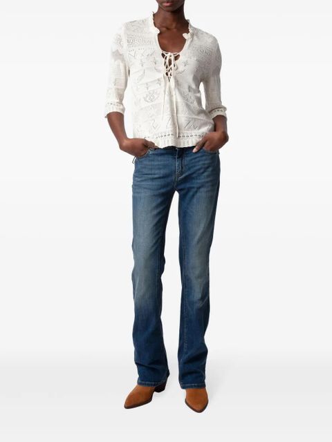 Zadig&Voltaire Taho openwork-knit top - White