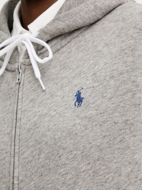 Polo Ralph Lauren bluza damska kolor szary z kapturem gładka 211971693