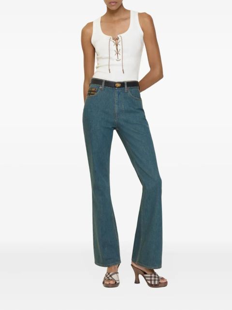 Burberry five-pockets equestrian patch jeans - Blue