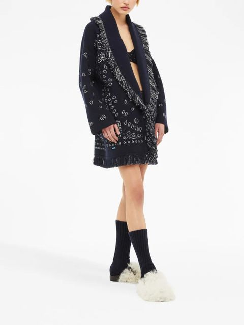 Alanui Bandana jacquard cashmere cardigan - Blue