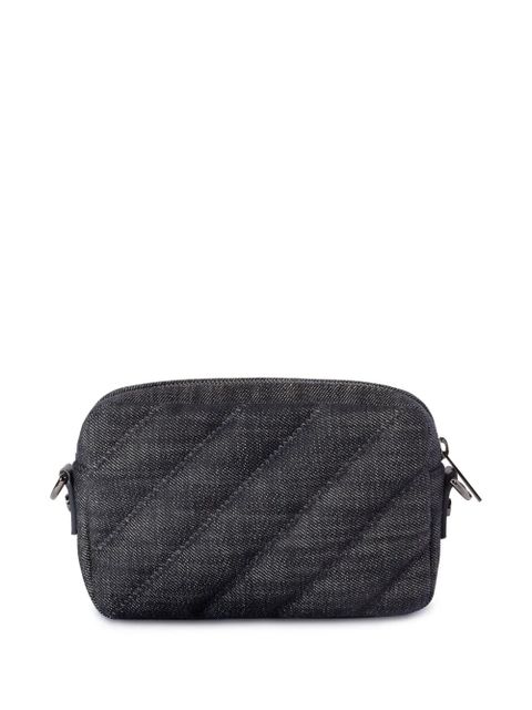 Off-White small quilted denim shoulder bag - Blue