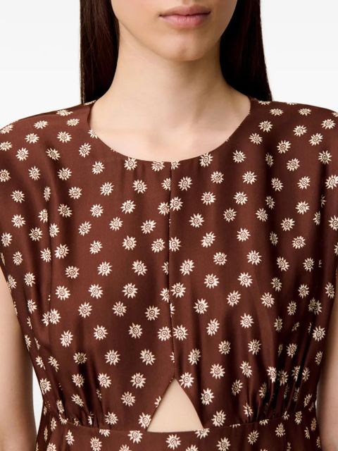 Claudie Pierlot floral-print midi dress - Brown