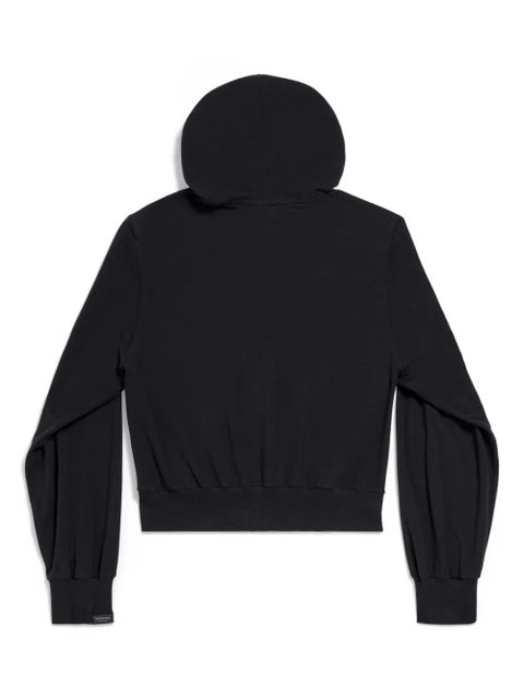 Balenciaga zip-up cotton hoodie - Black