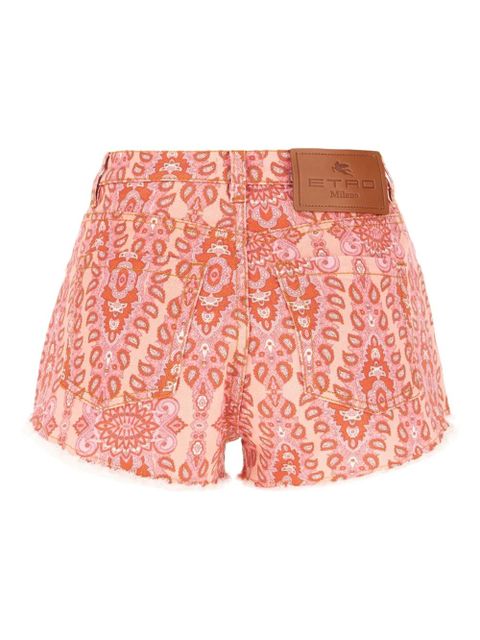 ETRO paisley-print denim shorts - Pink - zdjęcie produktu nr 2