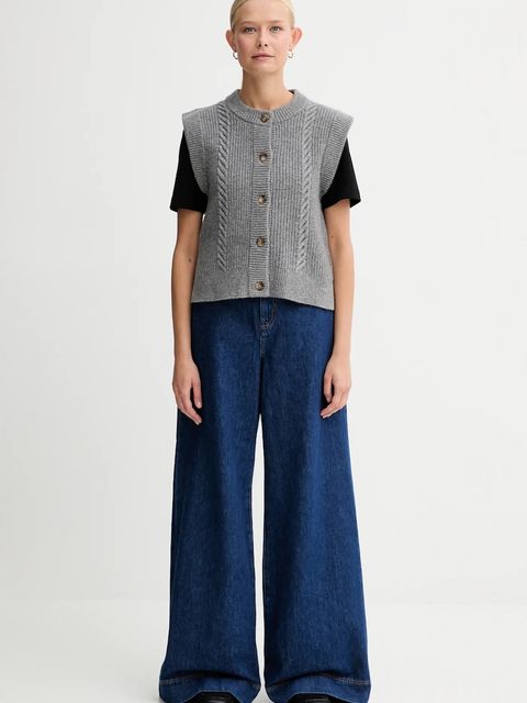 Levi's kamizelka z dodatkiem wełny damski kolor szary ciepły 0038D - zdjęcie produktu nr 2