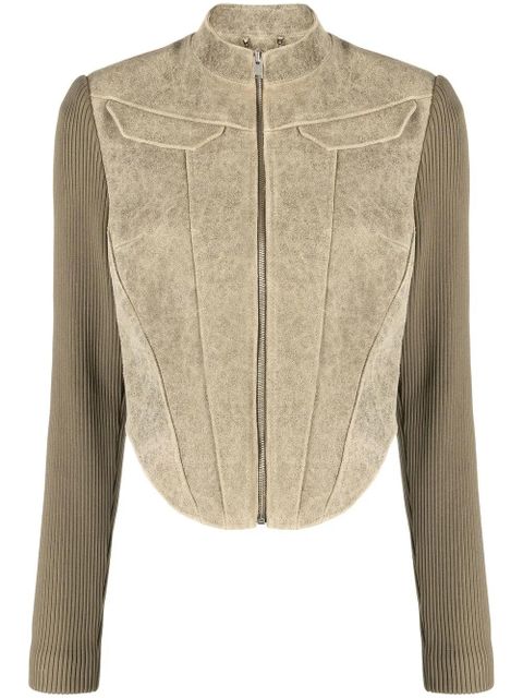 MISBHV fitted leather jacket - Neutrals - zdjęcie produktu nr 1