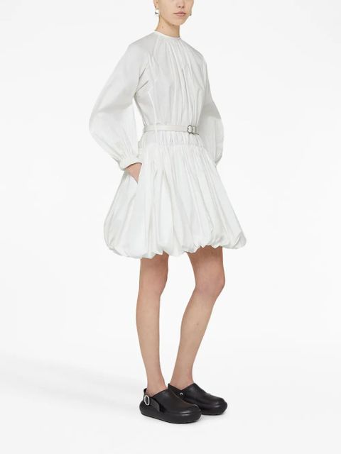 Jil Sander puffball belted cotton minidress - White