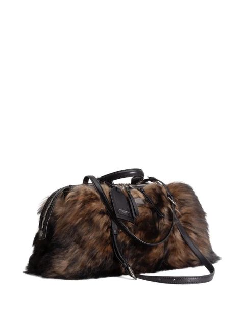 Dolce & Gabbana Vittoria fur trim tote bag - Brown - zdjęcie produktu nr 2