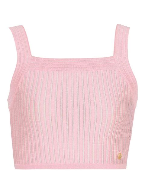 Balmain ribbed square-neck top - Pink - zdjęcie produktu nr 1