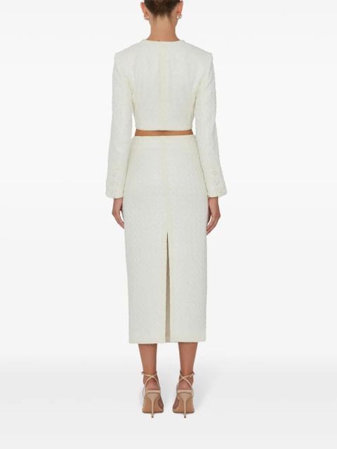 ROTATE BIRGER CHRISTENSEN structured bouclé cropped jacket - Neutrals