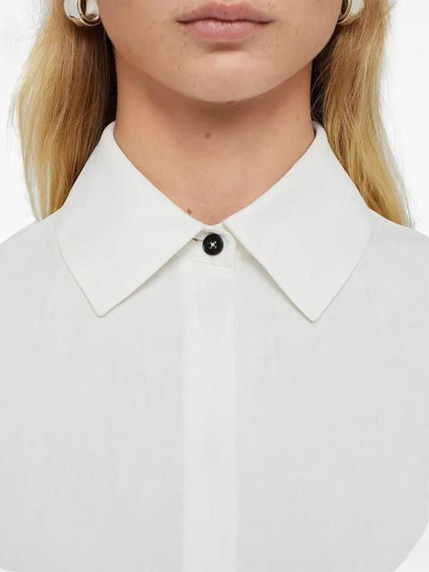 Jil Sander linen long-sleeve shirt dress - White
