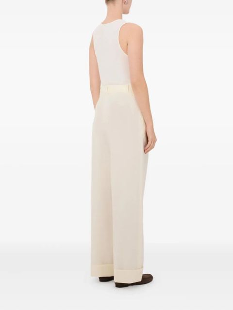 LouLou de Saison Davy pleated rolled trousers - Neutrals
