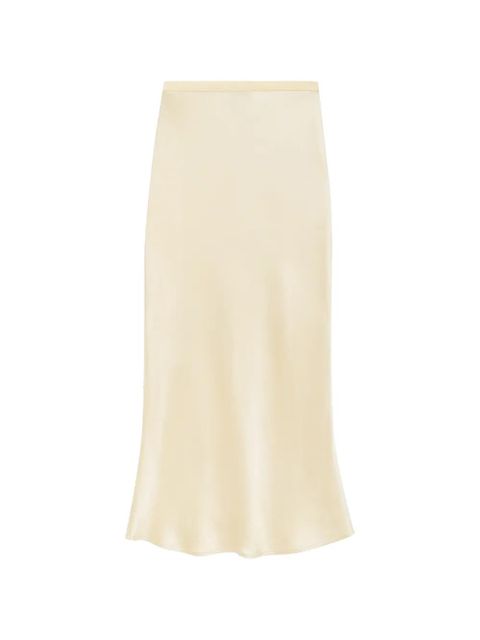 ANINE BING Bar silk midi skirt - Yellow - zdjęcie produktu nr 1