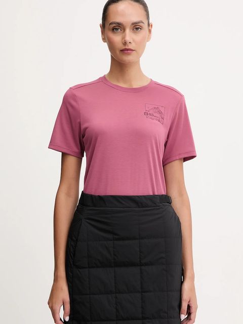 Jack Wolfskin t-shirt sportowy Vonnan Graphic kolor różowy A63953 - zdjęcie produktu nr 1