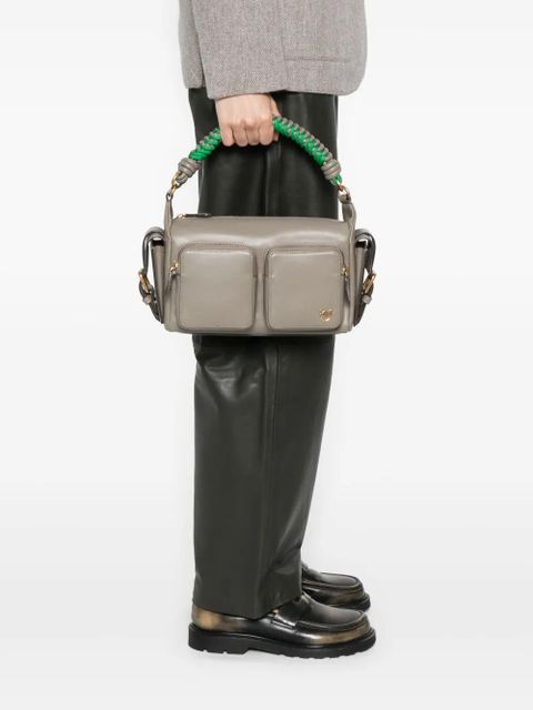PINKO braided-handle pocket shoulder bag - Neutrals