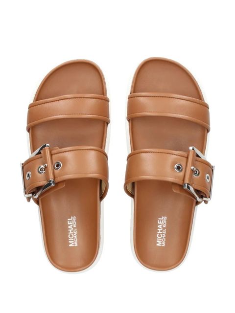 Michael Kors buckled leather sandals - Brown