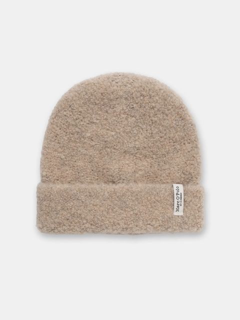 Marc O'Polo czapka z dodatkiem wełny kolor beżowy 510608701107 - zdjęcie produktu nr 1