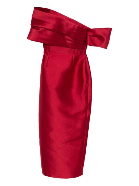 Solace London Mirla off-shoulder midi dress - Red - zdjęcie produktu nr 1