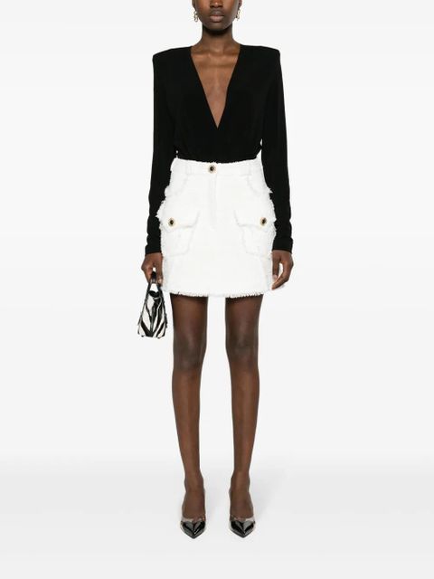 Balmain A-line tweed miniskirt - White - zdjęcie produktu nr 2