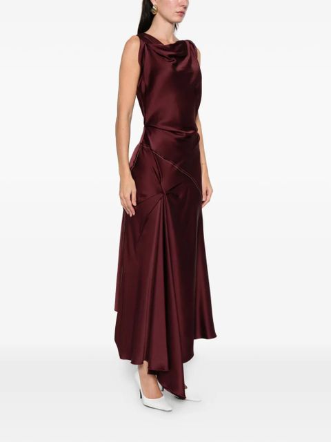 Victoria Beckham Posy draped midi dress - Red