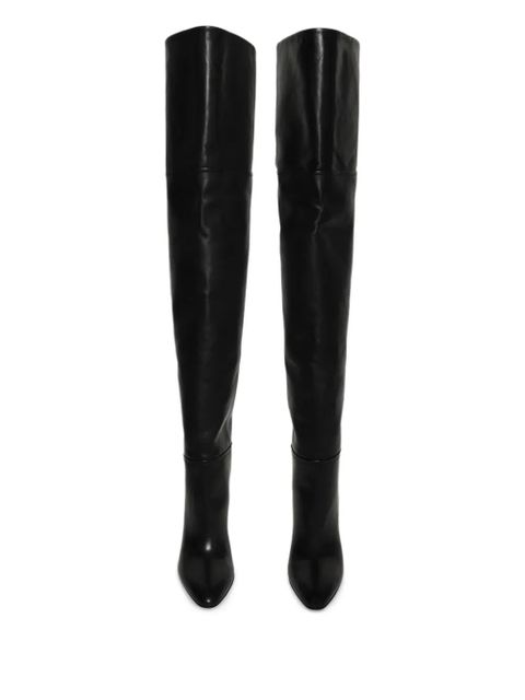 Paris Texas 100mm leather thigh-high boots - Black