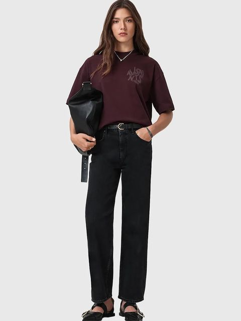 AllSaints t-shirt bawełniany damski kolor brązowy W181JD