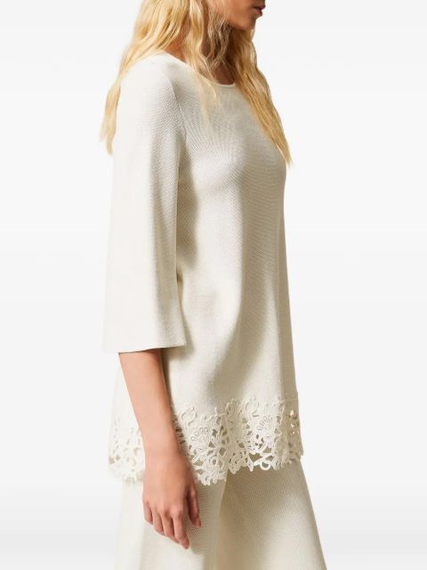 TWINSET lace maxi bluse - White
