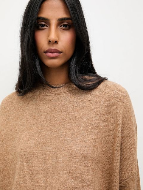 Answear.LAB sweter i spódnica damski kolor beżowy