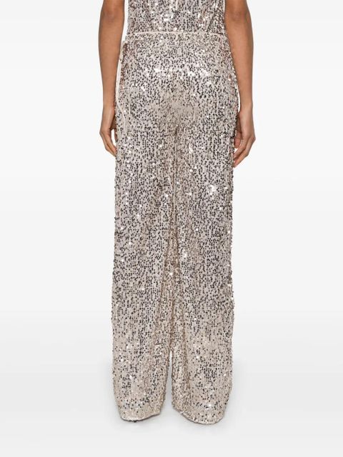 ROTATE BIRGER CHRISTENSEN Net sequin straight-leg trousers - Neutrals