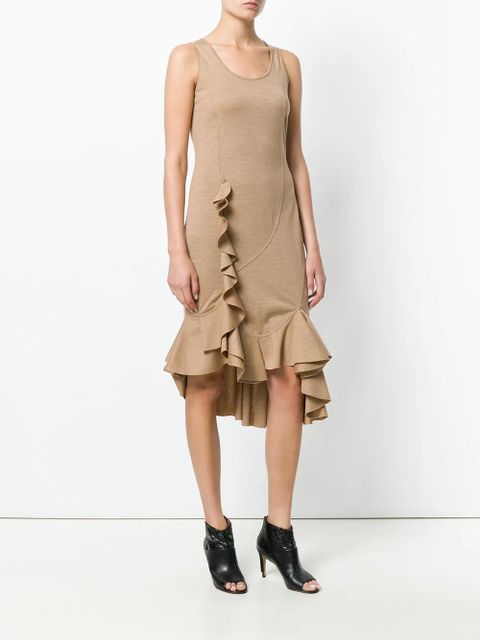 Givenchy knitted frill-hem midi dress - Brown