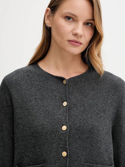 Tommy Hilfiger kardigan wełniany damski kolor szary lekki WW0WW46441