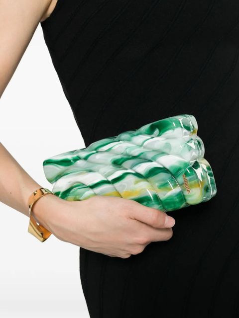 Cult Gaia Aura marbled clutch bags - Green