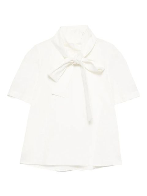 SHUSHU/TONG bow tie short-sleeved top - White - zdjęcie produktu nr 1