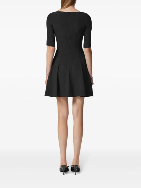 Versace Safety Pin flared satin mini dress - Black