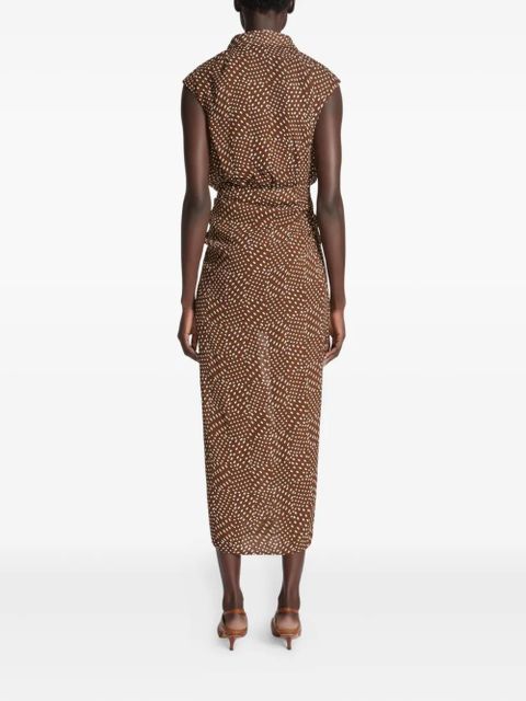 DRIES VAN NOTEN Davylo ruffled midi dress - Brown