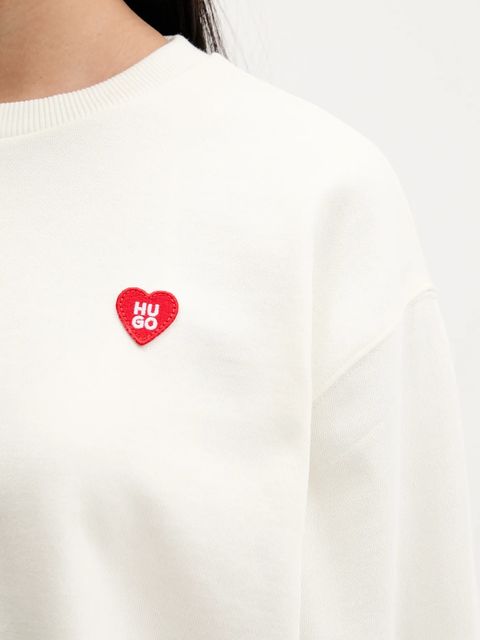 HUGO bluza bawełniana damska kolor beżowy gładka 50555808