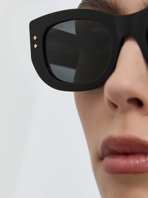 Gucci okulary przeciwsłoneczne damskie kolor czarny GG1215S