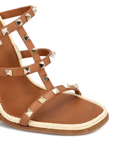 Valentino Garavani Rockstud wedge sandals - Brown