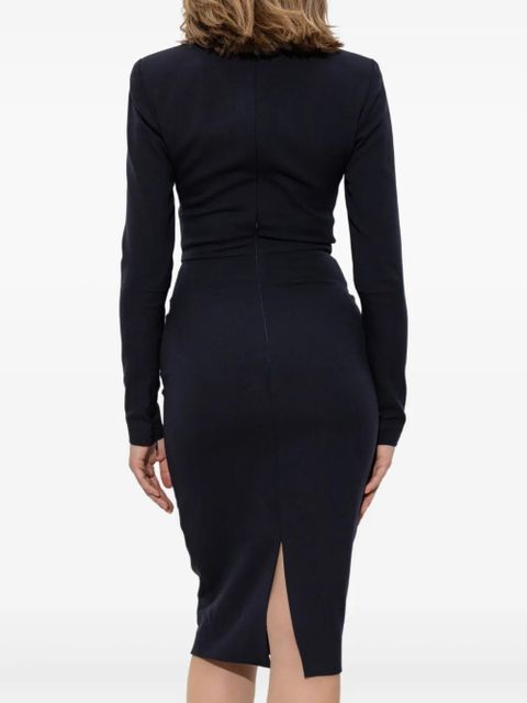 Victoria Beckham long-sleeve fitted dress - Blue
