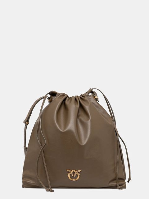 Pinko torebka skórzana kolor brązowy 104364 A270