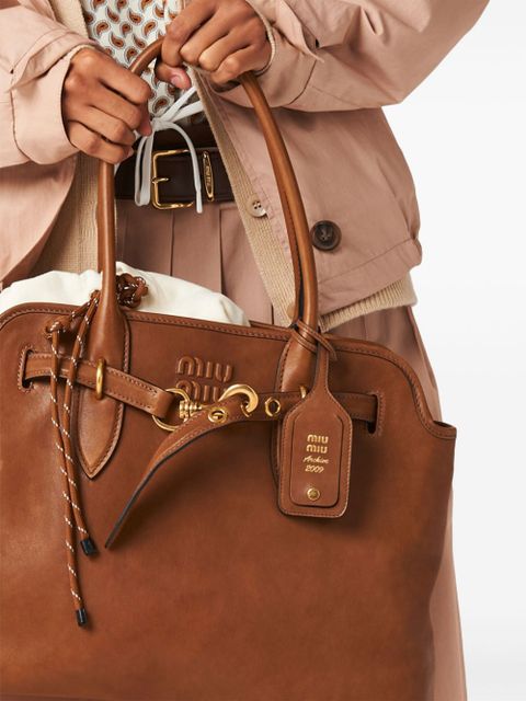 Miu Miu Aventure nappa leather bag - Brown