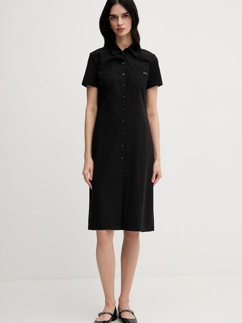 Calvin Klein Jeans sukienka bawełniana dziecięca kolor czarny mini prosta J20J225299 - zdjęcie produktu nr 2