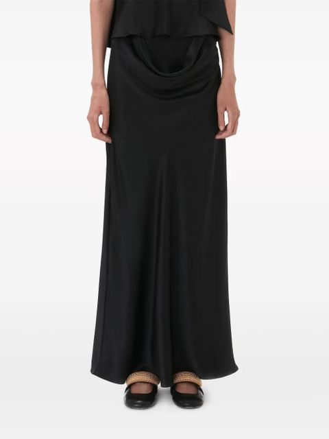 JW Anderson draped silk maxi skirt - Black